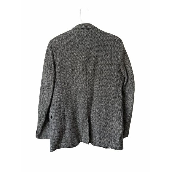 Harris Tweed Blazer Jacket Herringbone Wool Vintage 60s 70s Mod Scottish Medium - Picture 2 of 12